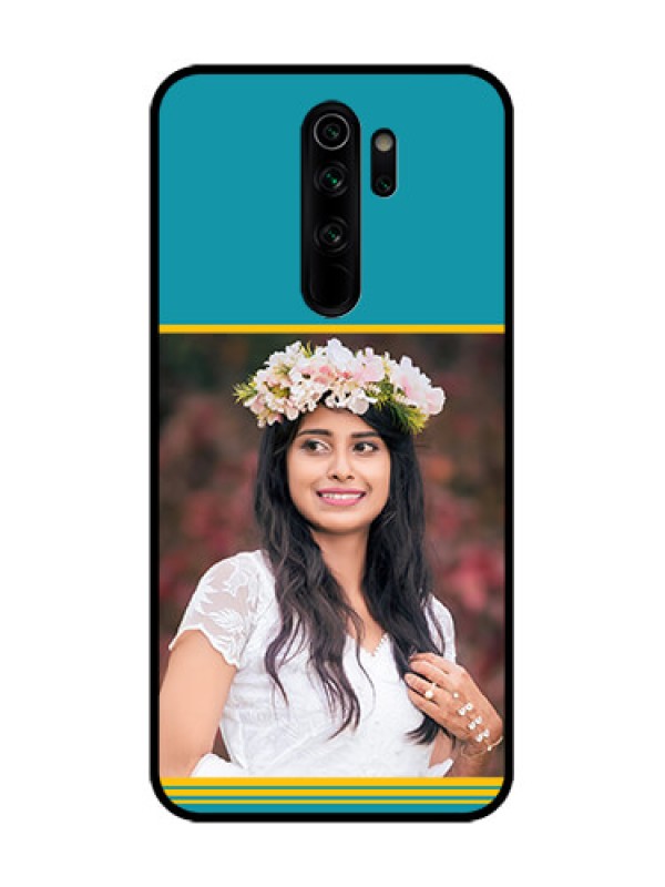 Custom Redmi Note 8 Pro Custom Metal Phone Case - Yellow and Blue Design