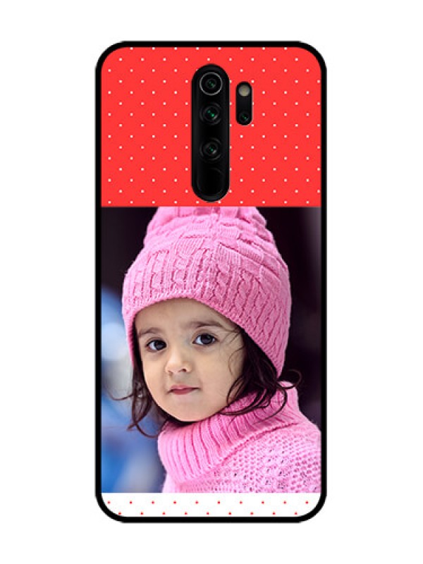 Custom Redmi Note 8 Pro Custom Metal Phone Case - Red Pattern Design