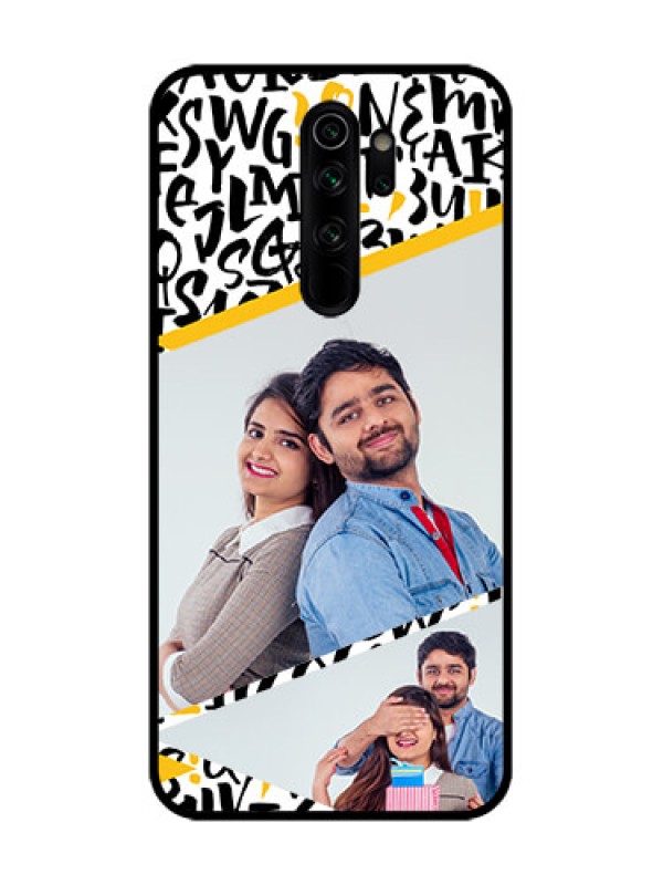 Custom Redmi Note 8 Pro Custom Metal Phone Case - Letters Pattern Design