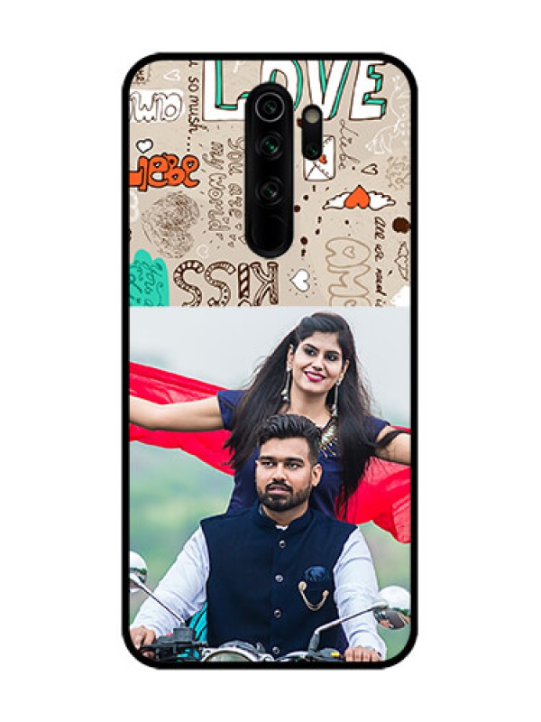 Custom Redmi Note 8 Pro Custom Metal Phone Case - Love Doodle Pattern