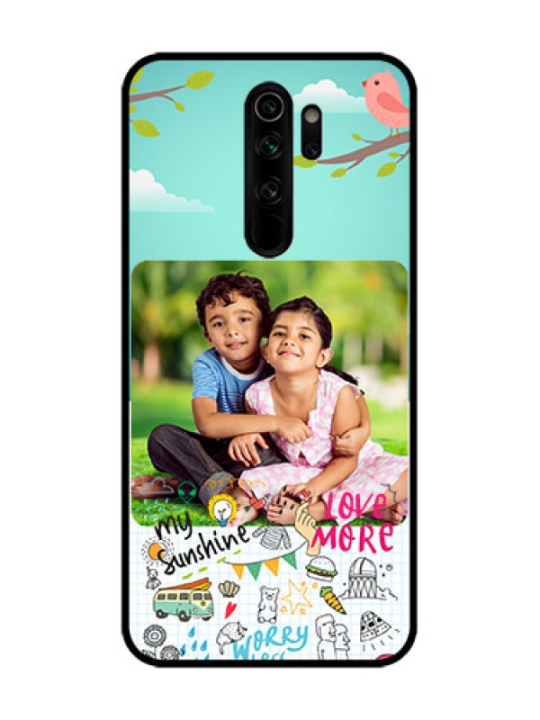 Custom Redmi Note 8 Pro Custom Metal Phone Case - Doodle Love Design