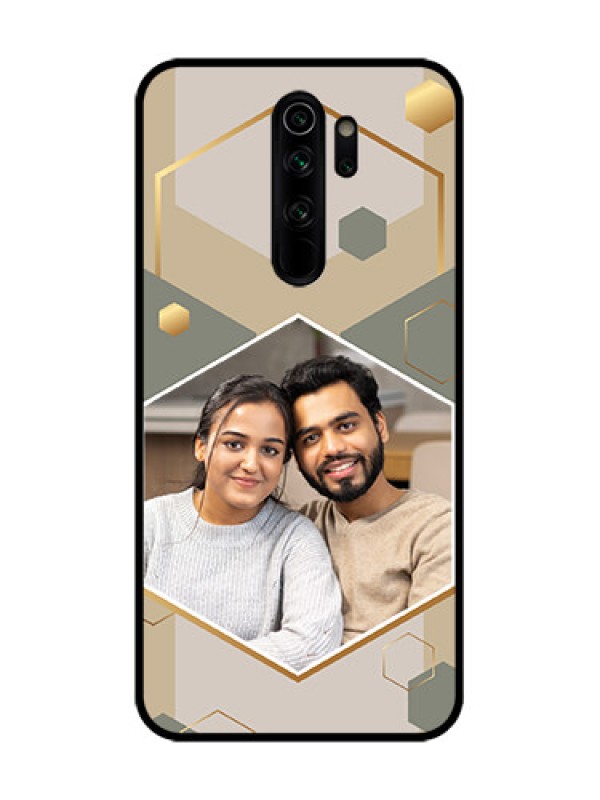 Custom Redmi Note 8 Pro Custom Metal Phone Case - Stylish Hexagon Pattern Design