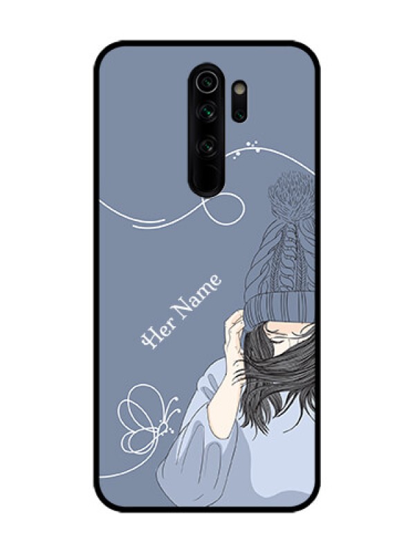 Custom Redmi Note 8 Pro Custom Metal Phone Case - Girl In Winter Outfit Design