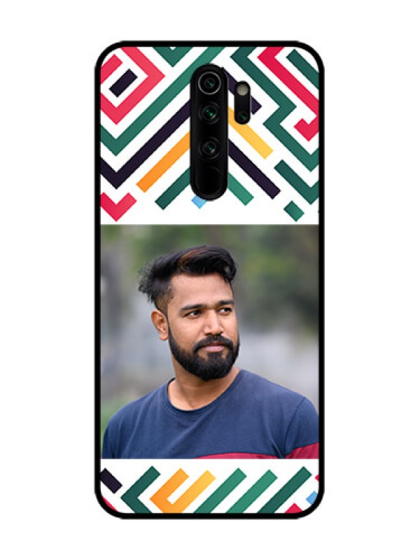 Custom Redmi Note 8 Pro Custom Metal Phone Case - Colorful Maze Pattern Design