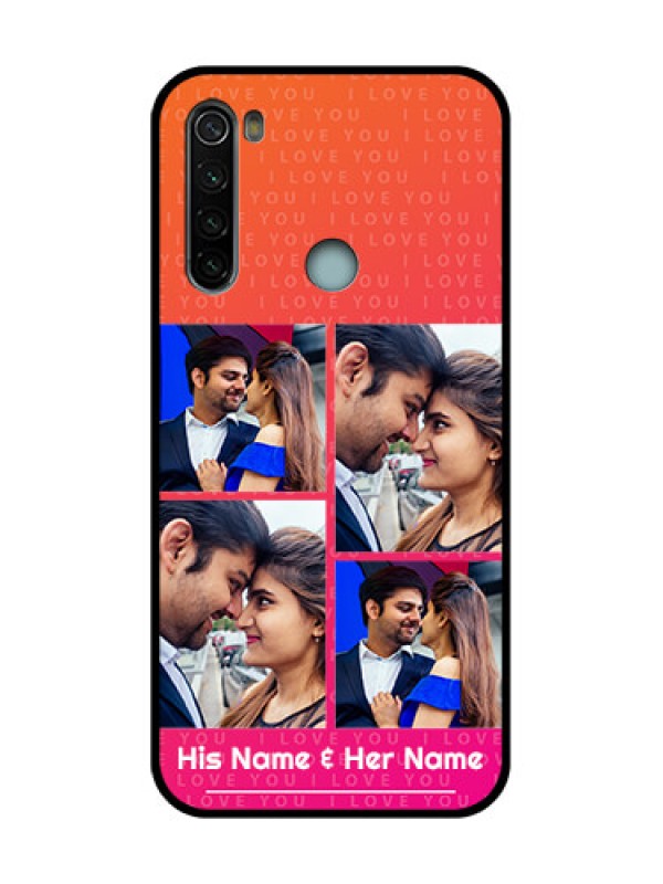 Custom Redmi Note 8 Custom Metal Phone Case - I Love You Pink Design
