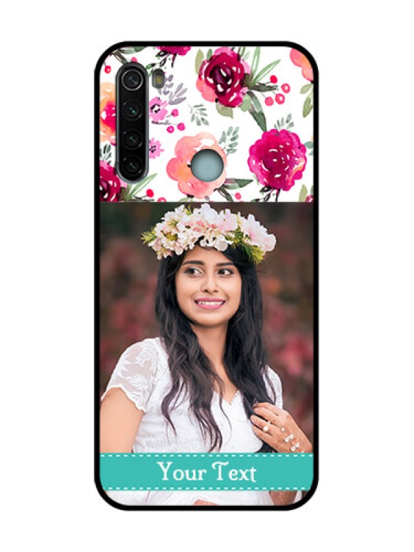 Custom Redmi Note 8 Custom Metal Phone Case - Water Colors Floral Design