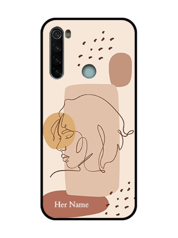 Custom Redmi Note 8 Custom Metal Phone Case - Calm Woman Line Art Design
