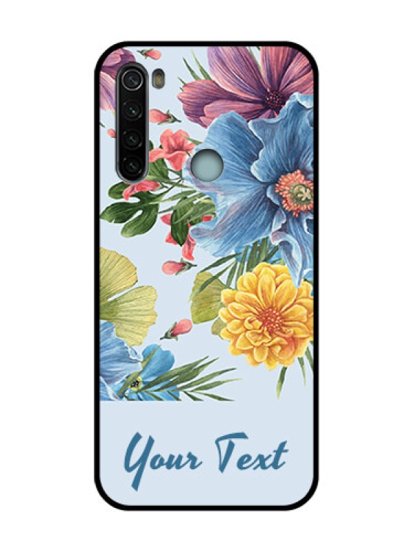 Custom Redmi Note 8 Custom Metal Phone Case - Stunning Watercolored Flowers Painting Design