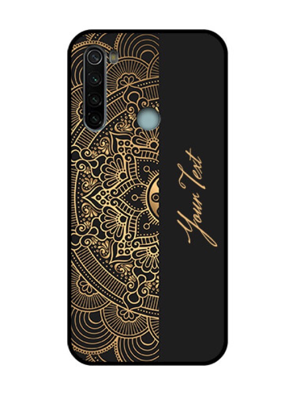 Custom Redmi Note 8 Custom Metal Phone Case - Mandala Art With Custom Text Design