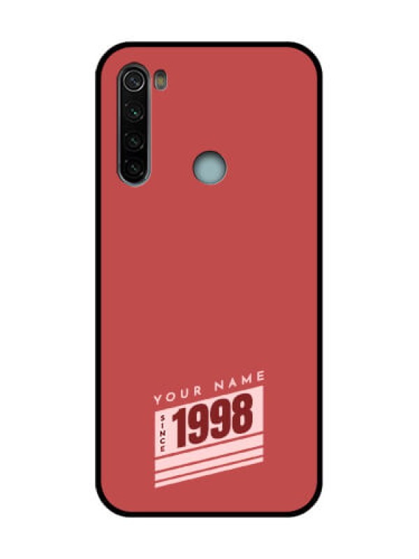 Custom Redmi Note 8 Custom Metal Phone Case - Red Custom Year Of Birth Design