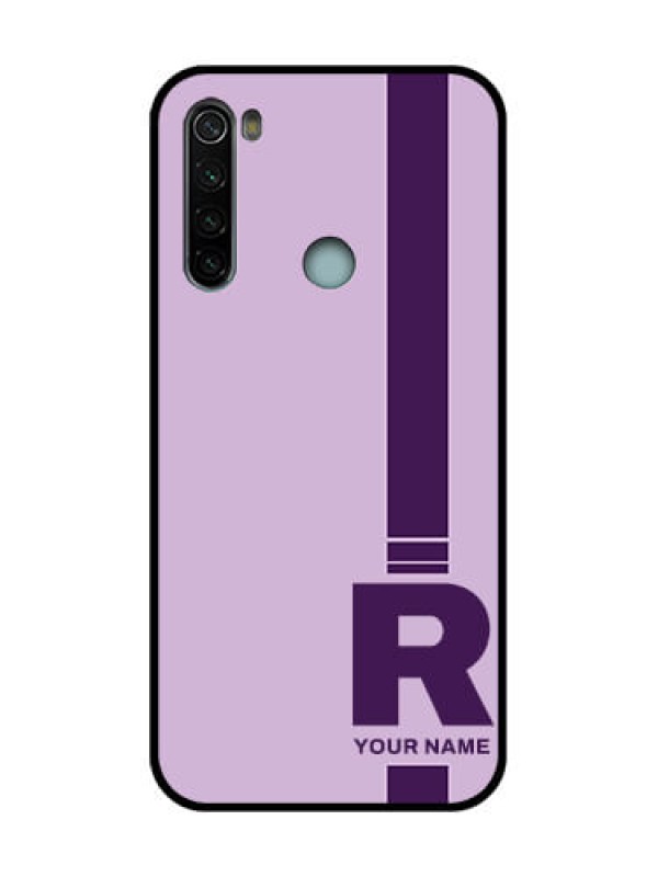 Custom Redmi Note 8 Custom Metal Phone Case - Simple Dual Tone Stripe With Name Design