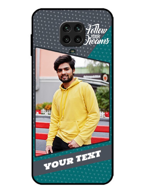 Custom Redmi Note 9 Pro Max Custom Metal Phone Case - Background Pattern Design With Quote