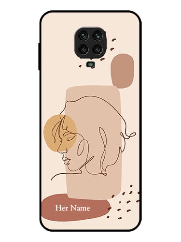 Custom Redmi Note 9 Pro Max Custom Metal Phone Case - Calm Woman Line Art Design