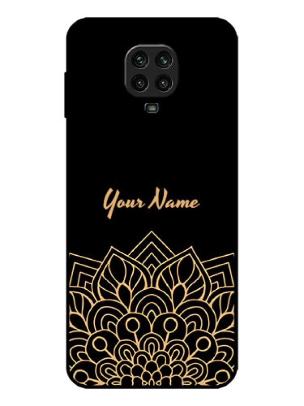 Custom Redmi Note 9 Pro Max Custom Metal Phone Case - Golden Mandala Design