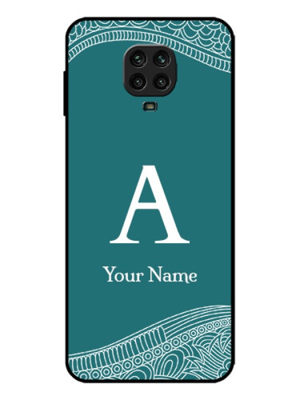 Custom Redmi Note 9 Pro Max Custom Metal Phone Case - Line Art Pattern With Custom Name Design