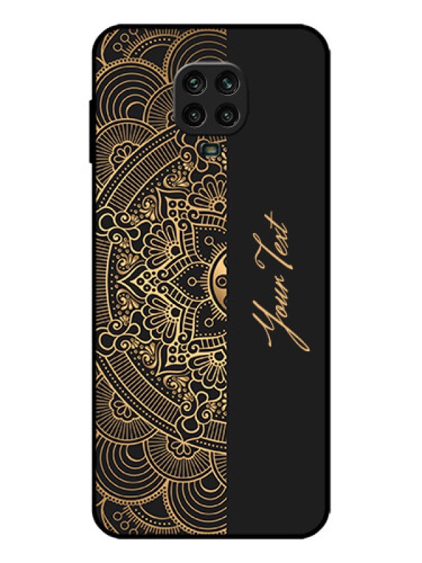 Custom Redmi Note 9 Pro Max Custom Metal Phone Case - Mandala Art With Custom Text Design