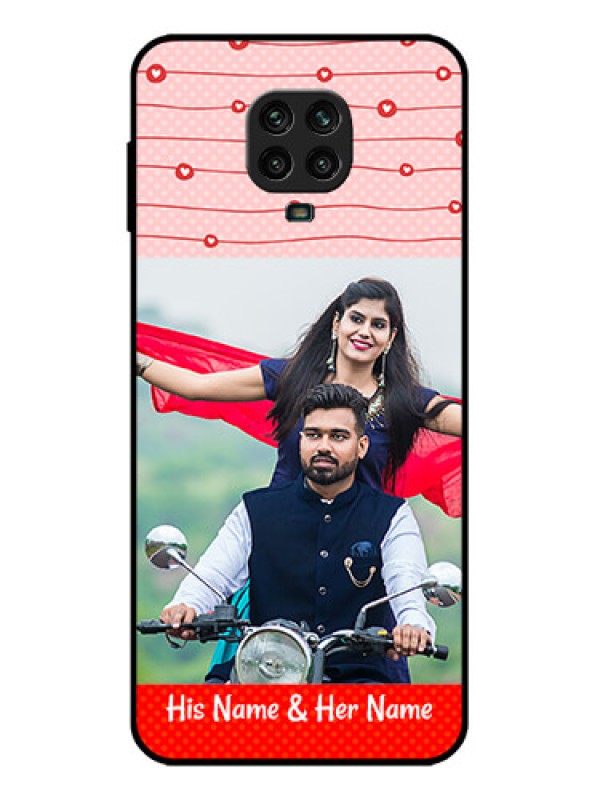 Custom Redmi Note 9 Pro Custom Metal Phone Case - Red Pattern Case Design
