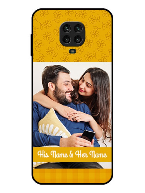 Custom Redmi Note 9 Pro Custom Metal Phone Case - Yellow Floral Design