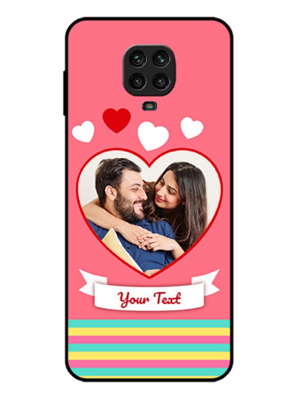 Custom Redmi Note 9 Pro Custom Metal Phone Case - Love Shapes Doodle Design