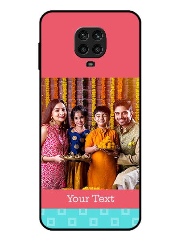 Custom Redmi Note 9 Pro Custom Metal Phone Case - Peach and Blue Color Design