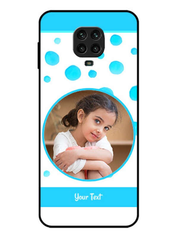 Custom Redmi Note 9 Pro Custom Metal Phone Case - Blue Bubbles Pattern Design