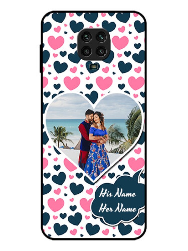 Custom Redmi Note 9 Pro Custom Metal Phone Case - Pink and Blue Heart Design