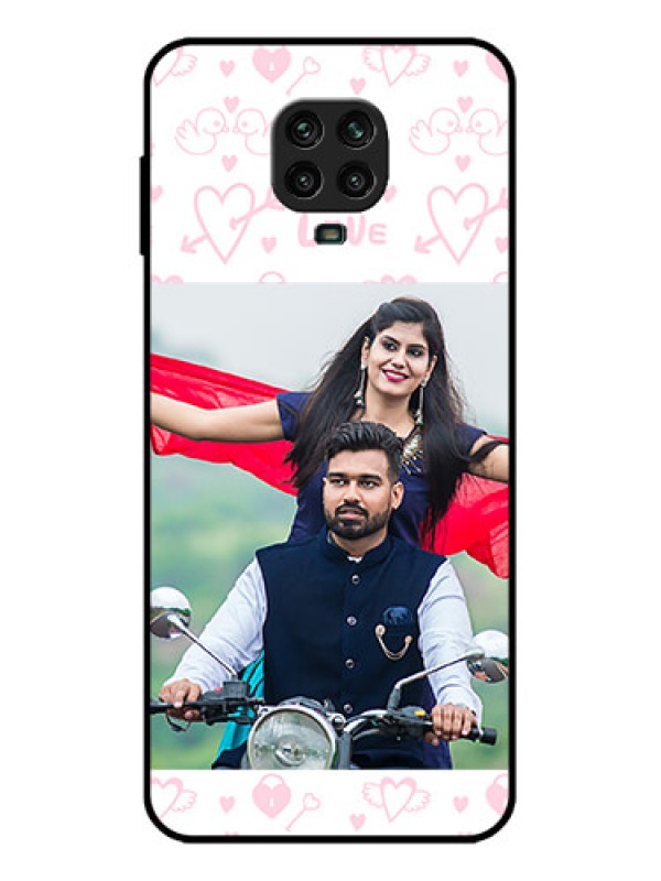 Custom Redmi Note 9 Pro Custom Metal Phone Case - Pink Flying Heart Design