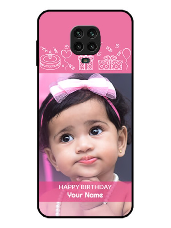Custom Redmi Note 9 Pro Custom Metal Phone Case - With Birthday Line Art Design