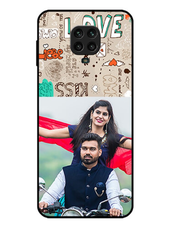 Custom Redmi Note 9 Pro Custom Metal Phone Case - Love Doodle Pattern