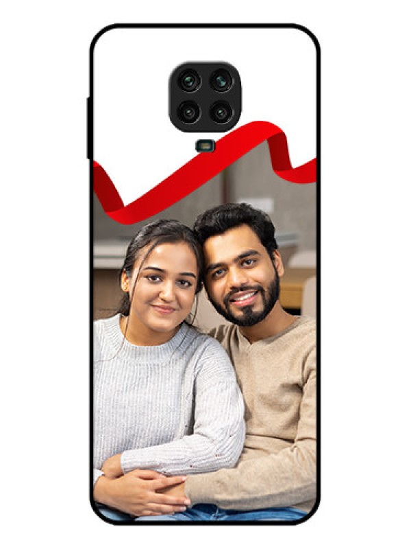 Custom Redmi Note 9 Pro Custom Metal Phone Case - Red Ribbon Frame Design