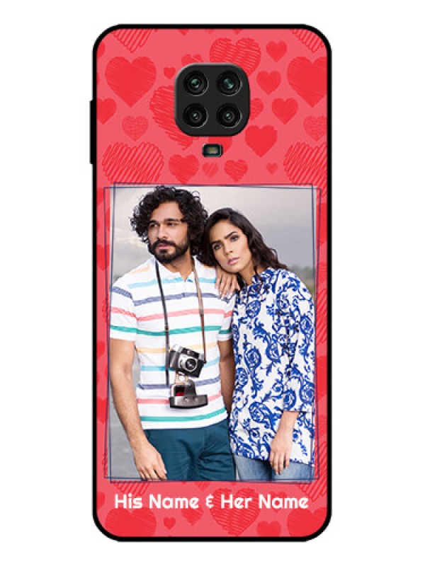 Custom Redmi Note 9 Pro Custom Metal Phone Case - With Red Heart Symbols Design