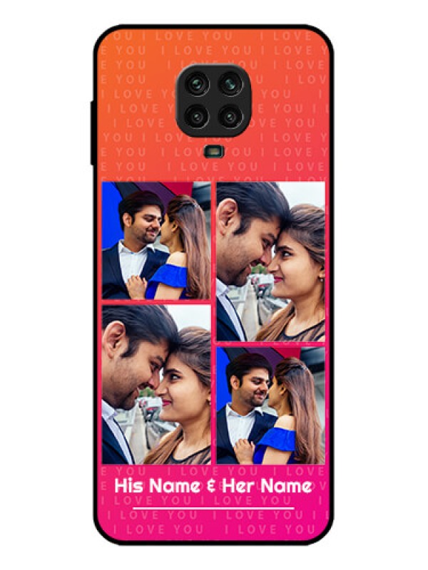 Custom Redmi Note 9 Pro Custom Metal Phone Case - I Love You Pink Design