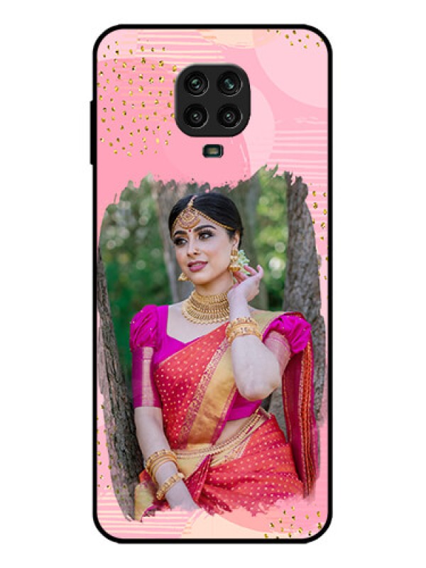 Custom Redmi Note 9 Pro Custom Metal Phone Case - Gold Glitter Splash Design