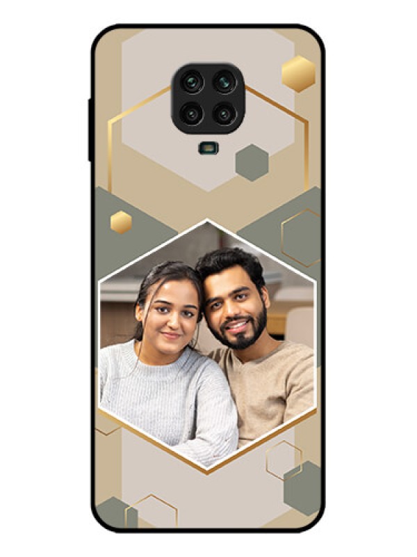 Custom Redmi Note 9 Pro Custom Metal Phone Case - Stylish Hexagon Pattern Design