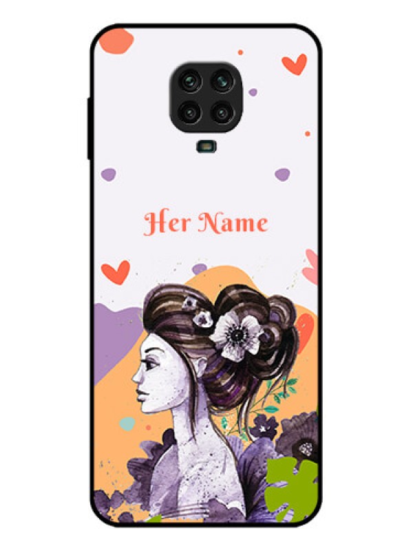 Custom Redmi Note 9 Pro Custom Metal Phone Case - Woman And Nature Design