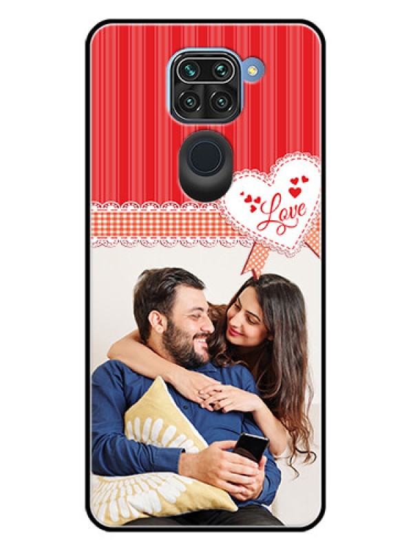 Custom Redmi Note 9 Custom Metal Phone CaseRed Love Pattern Design