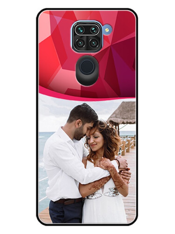 Custom Redmi Note 9 Custom Metal Phone CaseRed Abstract Design