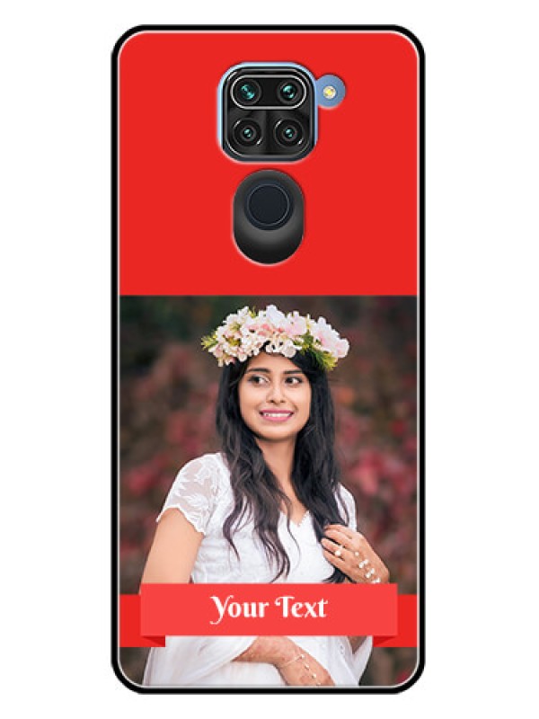 Custom Redmi Note 9 Custom Metal Phone CaseSimple Red Color Design