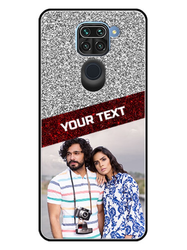 Custom Redmi Note 9 Custom Metal Phone CaseImage Holder With Glitter Strip Design