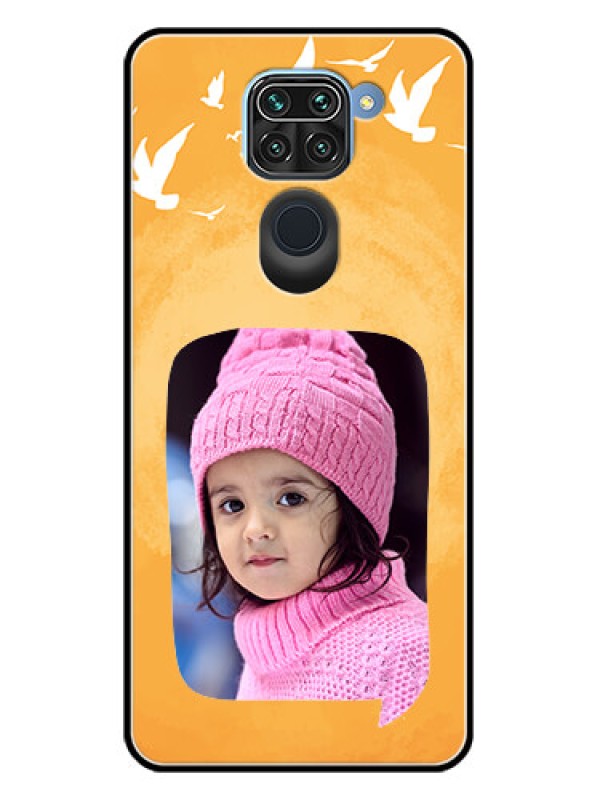 Custom Redmi Note 9 Custom Metal Phone CaseWater Color Design With Bird Icons