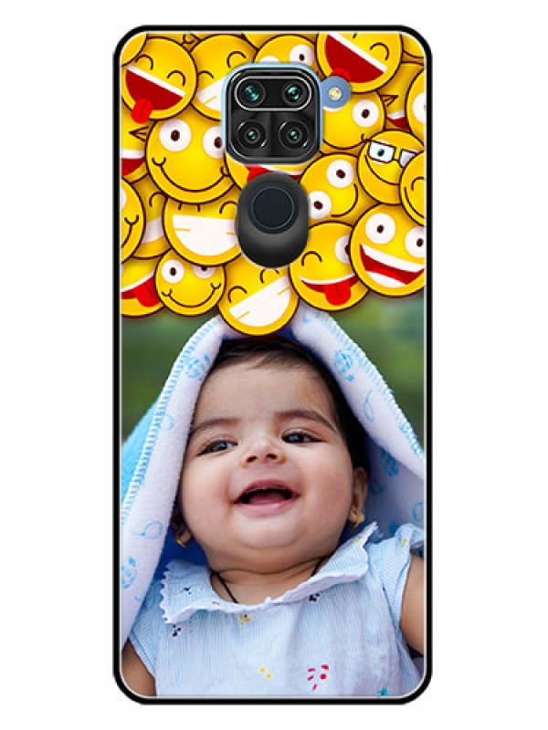 Custom Redmi Note 9 Custom Metal Phone CaseWith Smiley Emoji Design