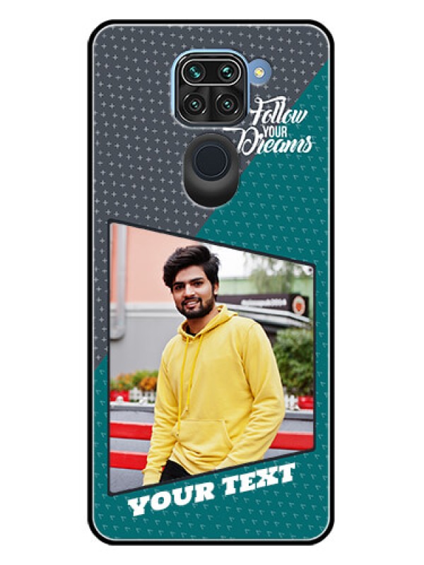 Custom Redmi Note 9 Custom Metal Phone CaseBackground Pattern Design With Quote
