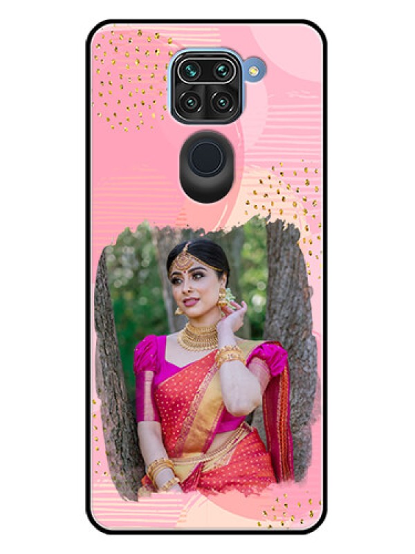 Custom Redmi Note 9 Custom Metal Phone CaseGold Glitter Splash Design