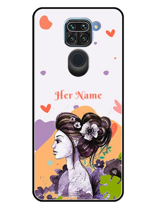 Custom Redmi Note 9 Custom Metal Phone CaseWoman And Nature Design