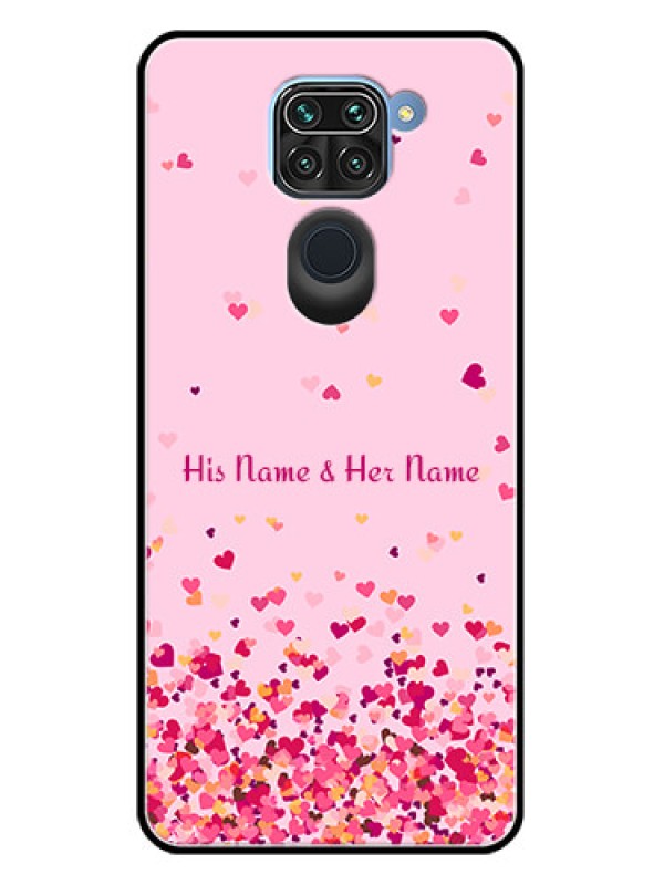 Custom Redmi Note 9 Custom Metal Phone CaseFloating Hearts Design