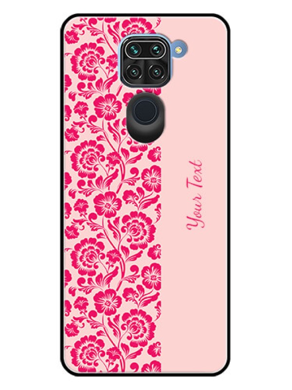 Custom Redmi Note 9 Custom Metal Phone CaseAttractive Floral Pattern Design