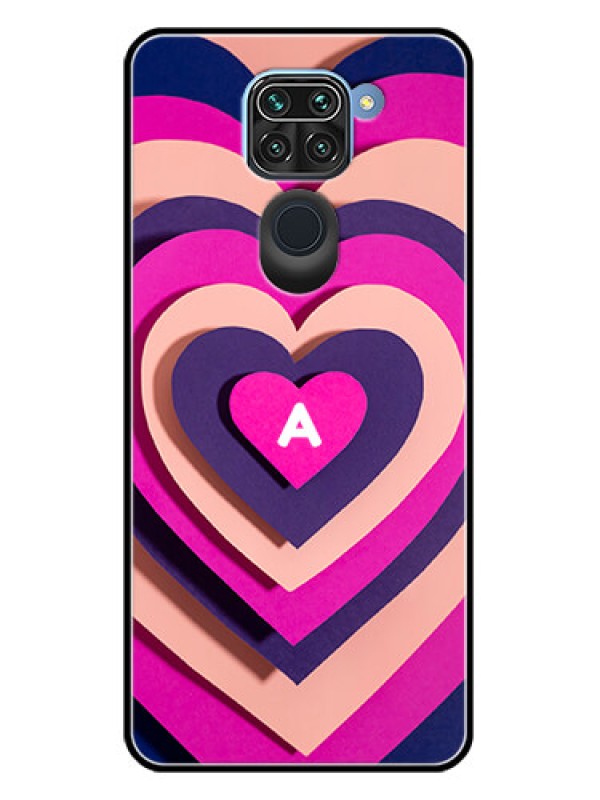 Custom Redmi Note 9 Custom Metal Phone CaseCute Heart Pattern Design