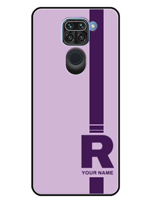 Custom Redmi Note 9 Custom Metal Phone CaseSimple Dual Tone Stripe With Name Design