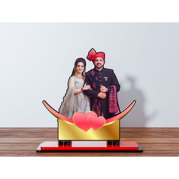 Couple with Hearts Miniature Photo Stand Design