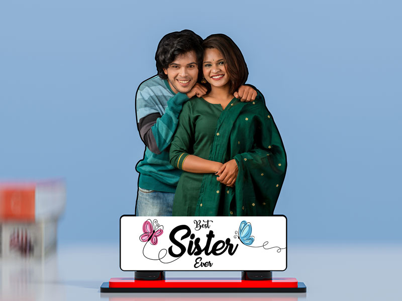 Custom Best Sister Ever Miniature Photo Stand Design